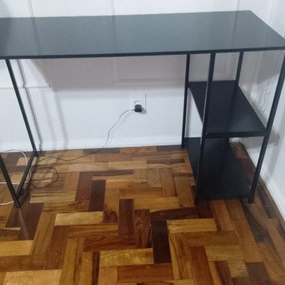 Escrivaninha Estilo Industrial Preto 1,10m