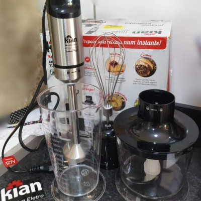 Mixer 3 Em 1 Processador Batedor Inox 1000w Kian Preto - 127V