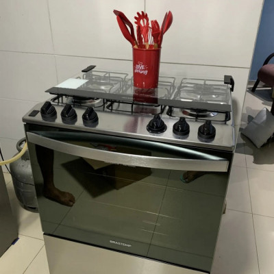 Fogao Brastemp BFS5NCR 5 Bocas Inox Gás
