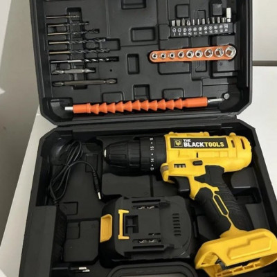Parafusadeira Furadeira De Impacto 2 Baterias Com Maleta 60Hz - The Black Tools