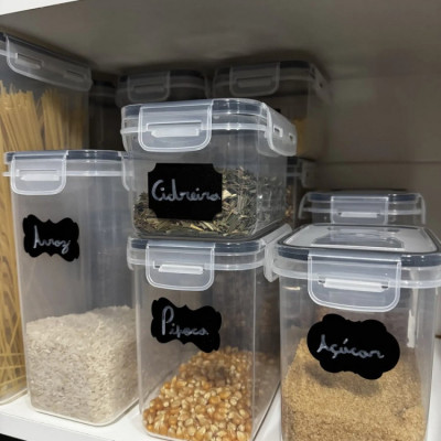 Kit 15 Potes Herméticos Rishon 22,4L Branco