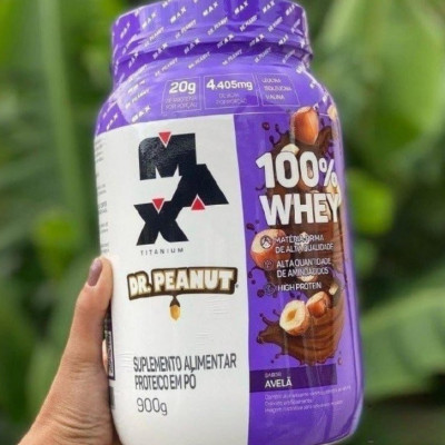 Whey Max Titanium x Dr. Peanut 900g Sabor Avelã