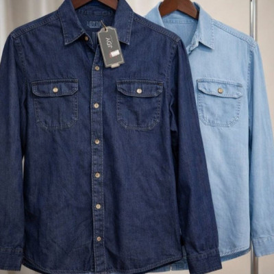 Camisa Jeans Masculina Social