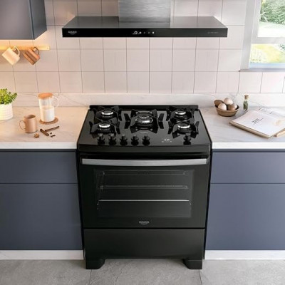 Fogão 5 Bocas Dako Supreme Black Glass Bivolt