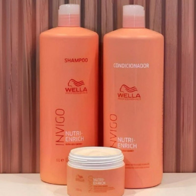 KIT PROFISSA Wella Invigo Nutri Enrich Kit Shampoo/Condicionador 1l, Máscara 150ml