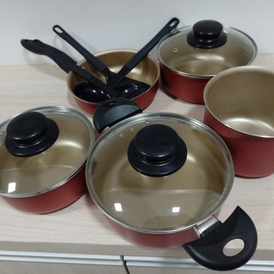 Jogo de Panelas Teflon 8 Peças Cereja