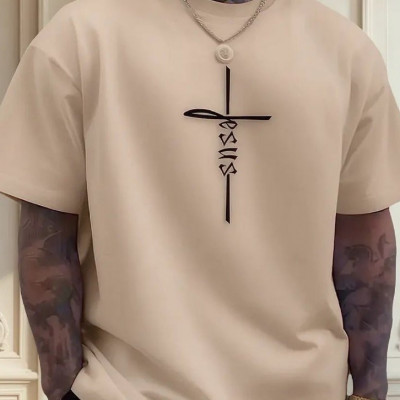 Camiseta Masculina Básica Cruz De Jesus Algodão