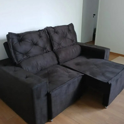 Sofá Retrátil E Reclinável Com Molas 1,80m Livia Suede