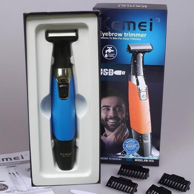 Barbeador Elétrico Prova D'água Kemei Azul
