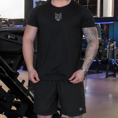 Kit Bermuda + Camiseta Lobo Dry Fitness Alpha