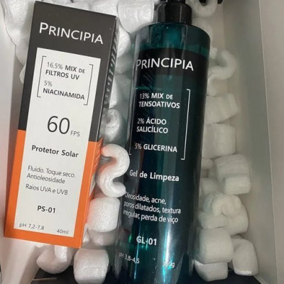 Kit Principia - Gel de Limpeza, Protetor Solar Facial PS-01 FPS 60