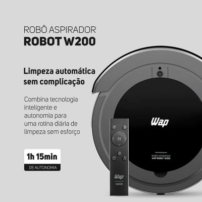 WAP Robô W200 3 em 1 Varre Aspira Pano Bivolt