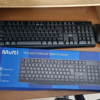 Kit Teclado e Mouse Sem Fio Slim Multilaser