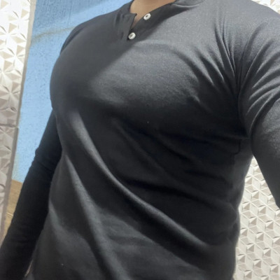 Kit 3 Camiseta Henley Masculina Slim Manga Longa