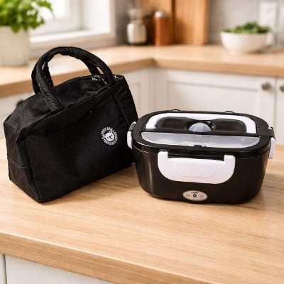 🍱 Marmita Elétrica Térmica Preta + Bolsa Térmica Lancheira