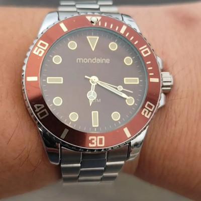 Relógio Mondiane Masculino Aço Inox Prata 50m