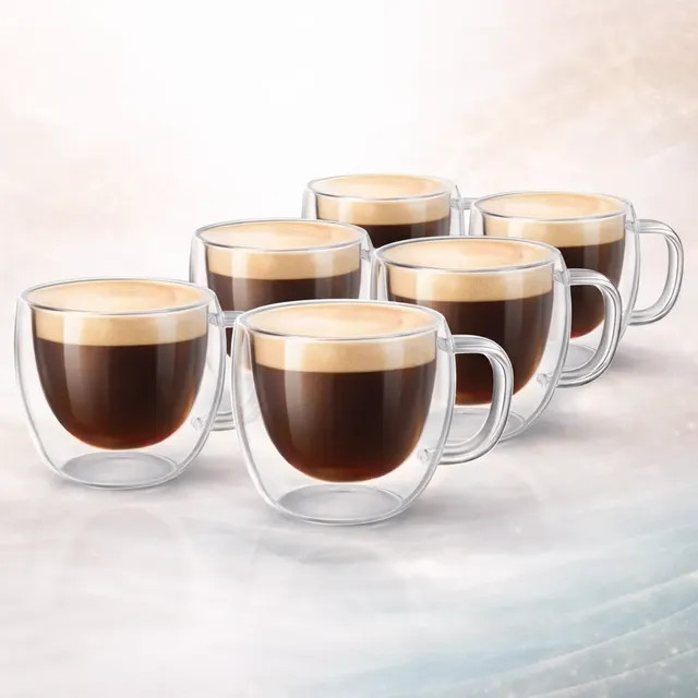 Review: Kit 6 Xícaras Vidro Duplo Térmico Café 80ml Premium Luxo Transparente
