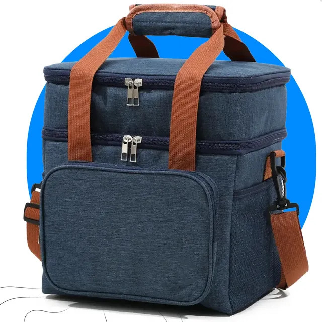 Bolsa Térmica Para Marmita Lancheira Isotérmica Azul — Ecomixshop