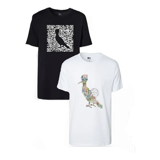 Kit 2 Camisetas Algodão com Estampa Pica-pau — Reserva (Branco, P)