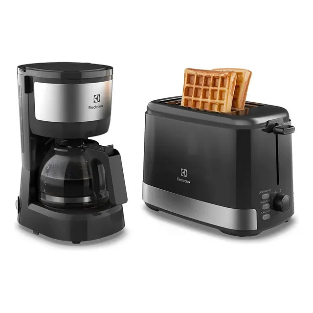 Kit Café da Manhã Electrolux: Cafeteira ECM10 (15 xícaras) + Torradeira Efficient ETS10 (8 níveis)