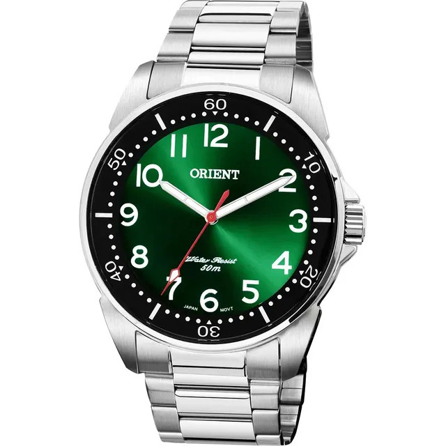 Relógio Orient Masculino Verde Analógico Aço Inoxidável Iluminator