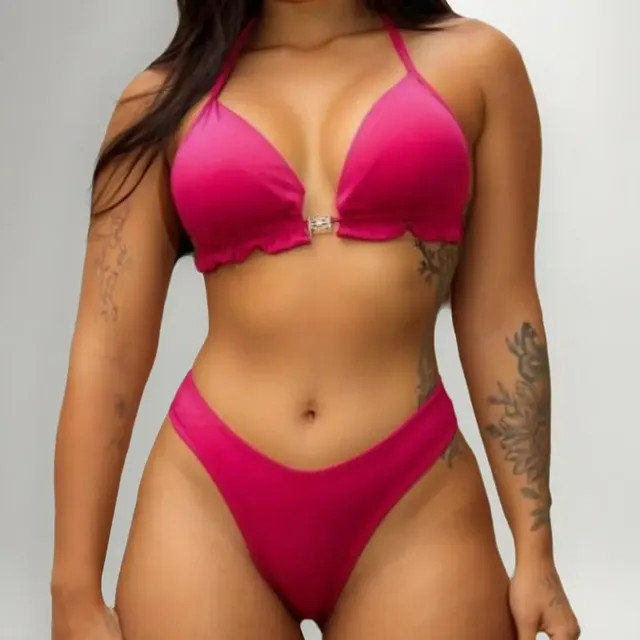 Biquíni Feminino Simples com Bojo e Elastano — Moda Tendência