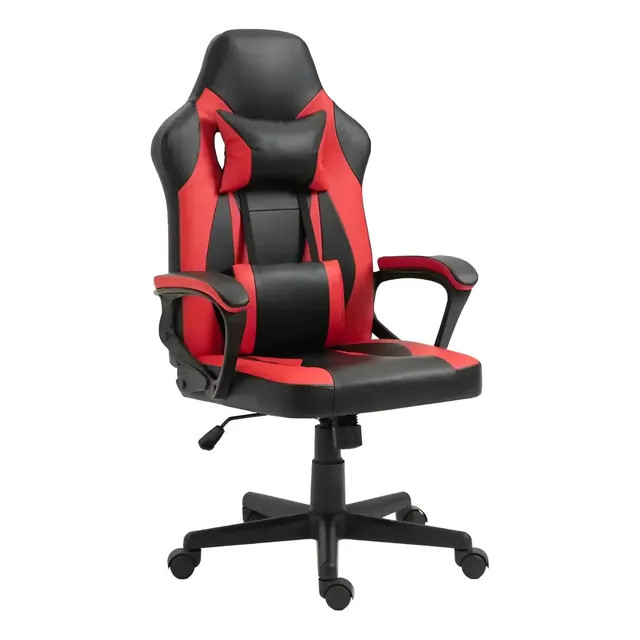 Cadeira Gamer Otello 100 Preto e Vermelho com Estofamento em Couro Sintético