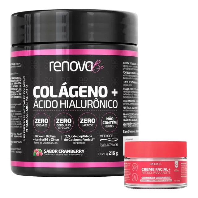 Colágeno Renova Be com Verisol e Ácido Hialurônico (Cranberry - Oxicoco)