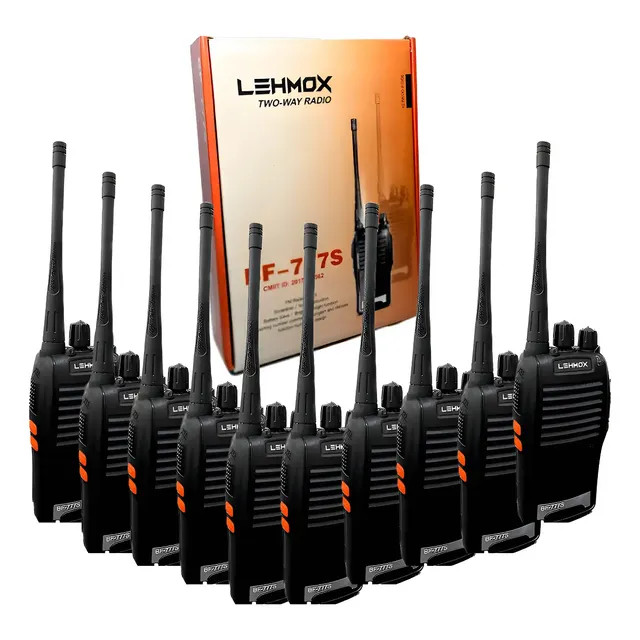 Kit 10 Rádios Comunicadores Baofeng BF-777S UHF 400-470MHz Preto