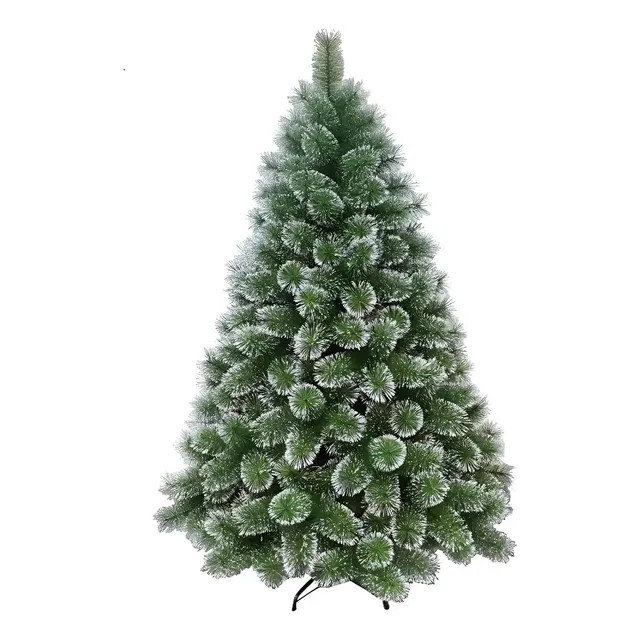 Árvore de Natal Pinheiro Neve 1,80m 360 Galhos Pom Pom Verde com Pontas Nevada - LuvinCo