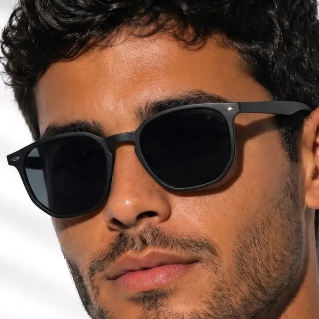 Óculos De Sol Moderno Hype Design Geométrico Uv400 Preto — Proteção UV400 e Estilo Geométrico