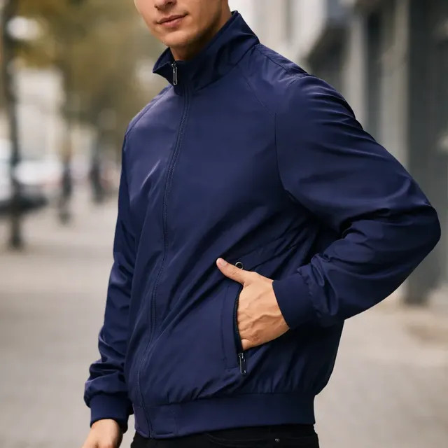 Review: Jaqueta Broken Rules Masculino Corta Vento Recorte Bolso Azul-marinho M Liso