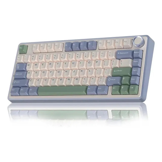Teclado Mecânico Aula F75 — 75% Tri-Mode (2.4GHz/Bluetooth/USB-C) com RGB