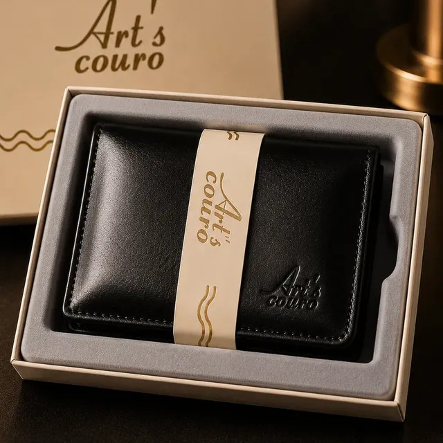 Carteira Masculina Couro Legítimo Premium Porta Moeda Tradic Preta