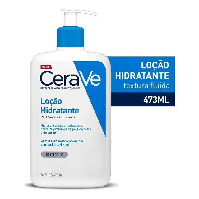 Loção Hidratante Corporal Sem Perfume CeraVe 473ml — Ceramidas e Ácido Hialurônico