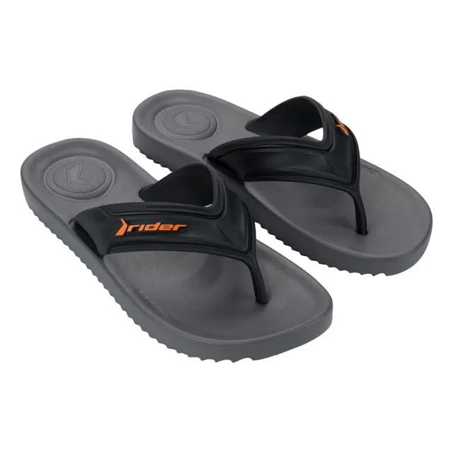 Chinelo Rider Trace Masculino 12608 Cinza/preto/laranja Liso (39/40)