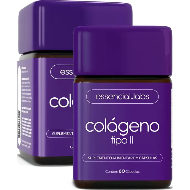02 Potes de Colágeno Tipo 2 45 mg — Fórmula com Máxima Concentração e Biodisponibilidade (60 doses)