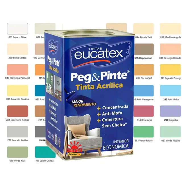 Tinta Acrílica Eucatex Peg e Pinte Branca Gelo Fosca — 18 Litros