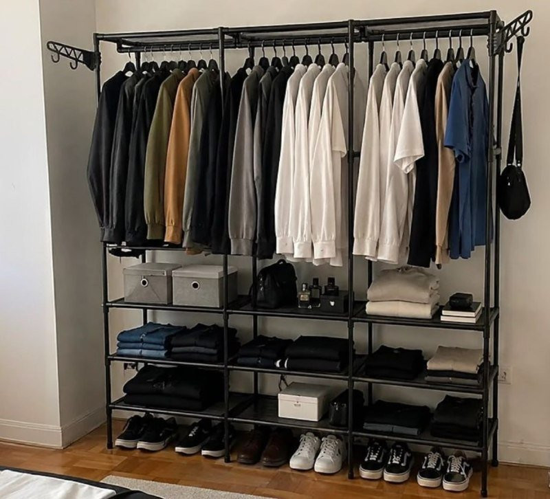 SABOR GUARDA ROUPA Arara Organizadora 4 Colunas Em Aço Resistente