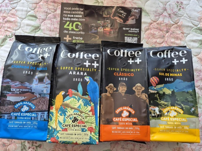 ☕️ Kit 4 Pacotes Café Especial Torrado e Moído Coffee Mais Fazendas E Arara