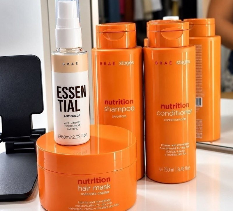 Kit Braé Stages Nutrition Shampoo,cond,másc + Essential