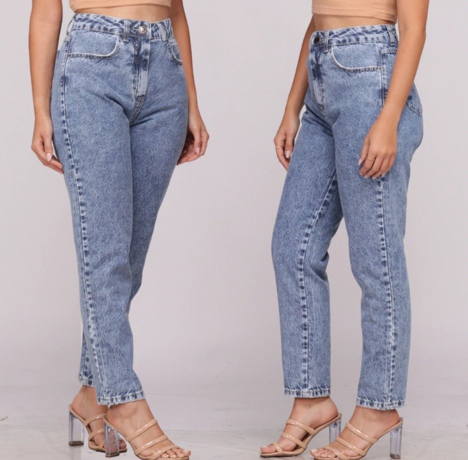 Calça Mom Jeans Cintura Alta Feminina