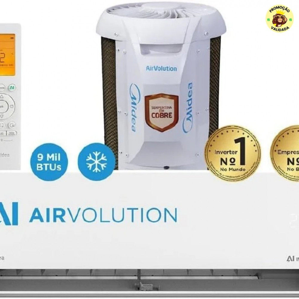 Ar-Condicionado Split 9.000 BTUs AI AirVolution Frio Midea