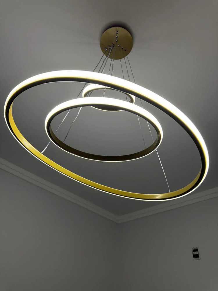 Lustre Pendente Led Moderno Dourado 89w