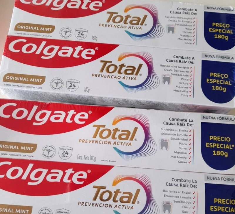 Colgate Total Original Mint Creme Dental com Flúor, 2x180g