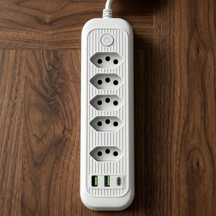 Extensão Elétrica Bivolt USB Type-C 2m Jxb75+2+1