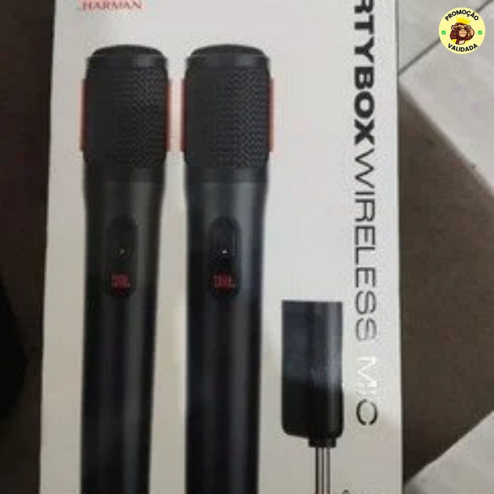 Microfone Jbl Duplo S/ Fio Wireless Jbl Micbr2 Karaokê Party
