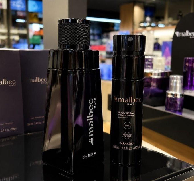 Malbec Black Kit Com Perfume Masculino Amadeirado Oriental e Body Spray
