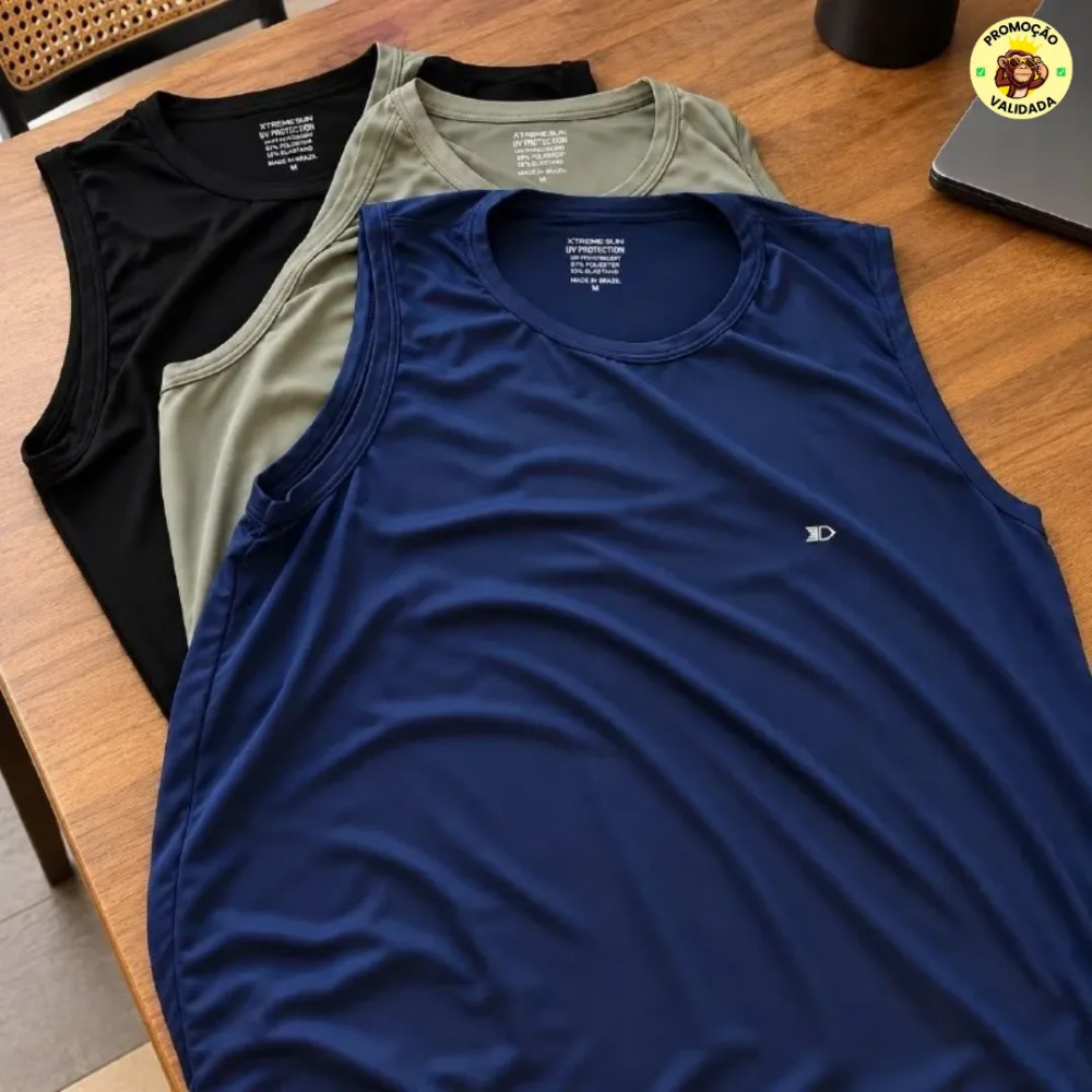 Kit com 3 Regatas Dry-fit Lisa Sandrini