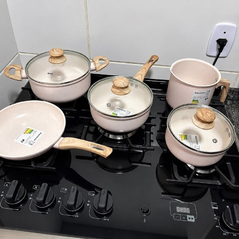 Jogo De Panelas 5 Peças Ceramico Triplo Indução Tuut Ecoglid